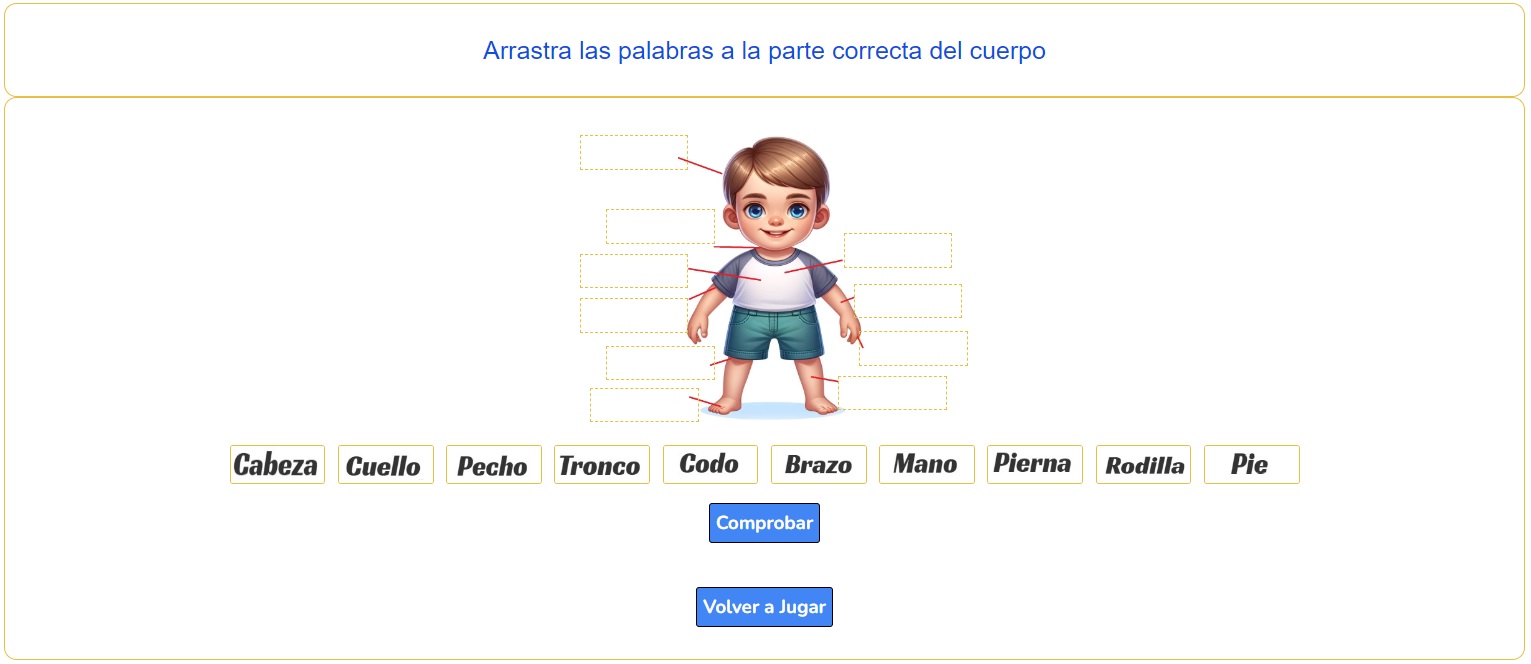 Juego de arrastrar las Partes del Cuerpo Humano