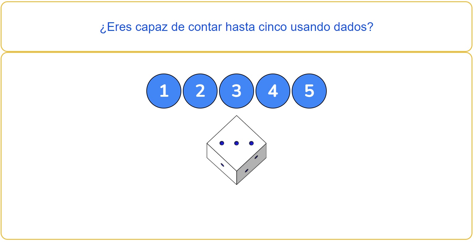 Juego de contar hasta cinco con dados