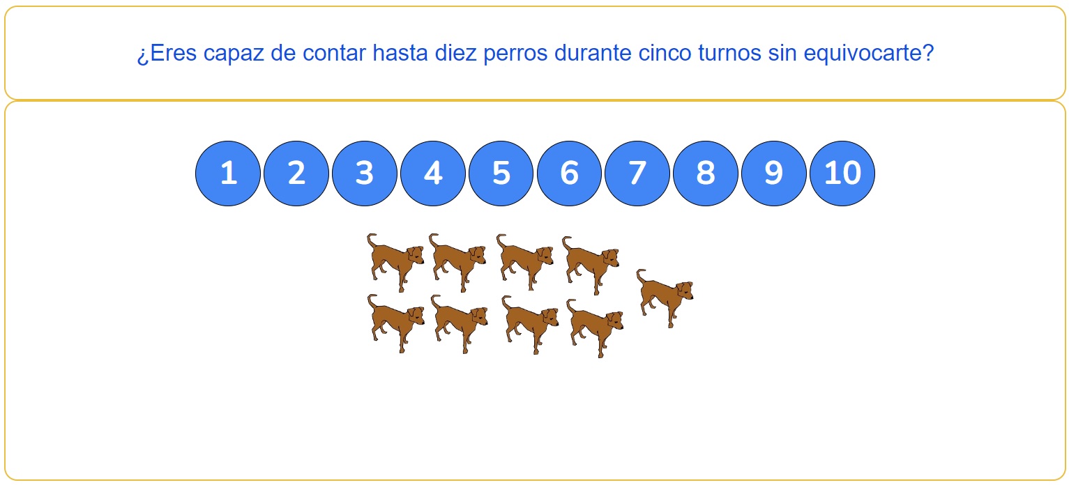 Juego de contar hasta diez perros