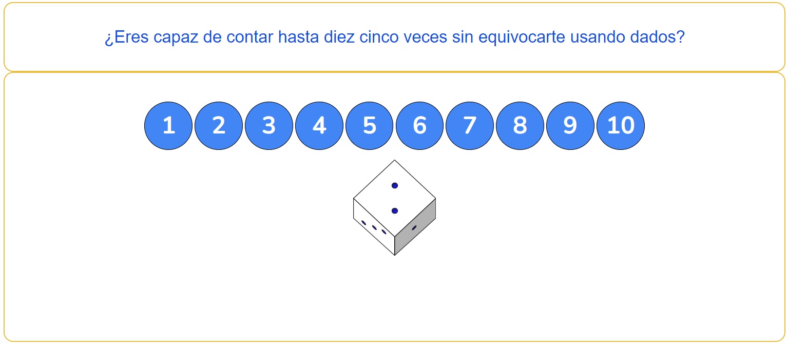 Juego de contar hasta diez con dados